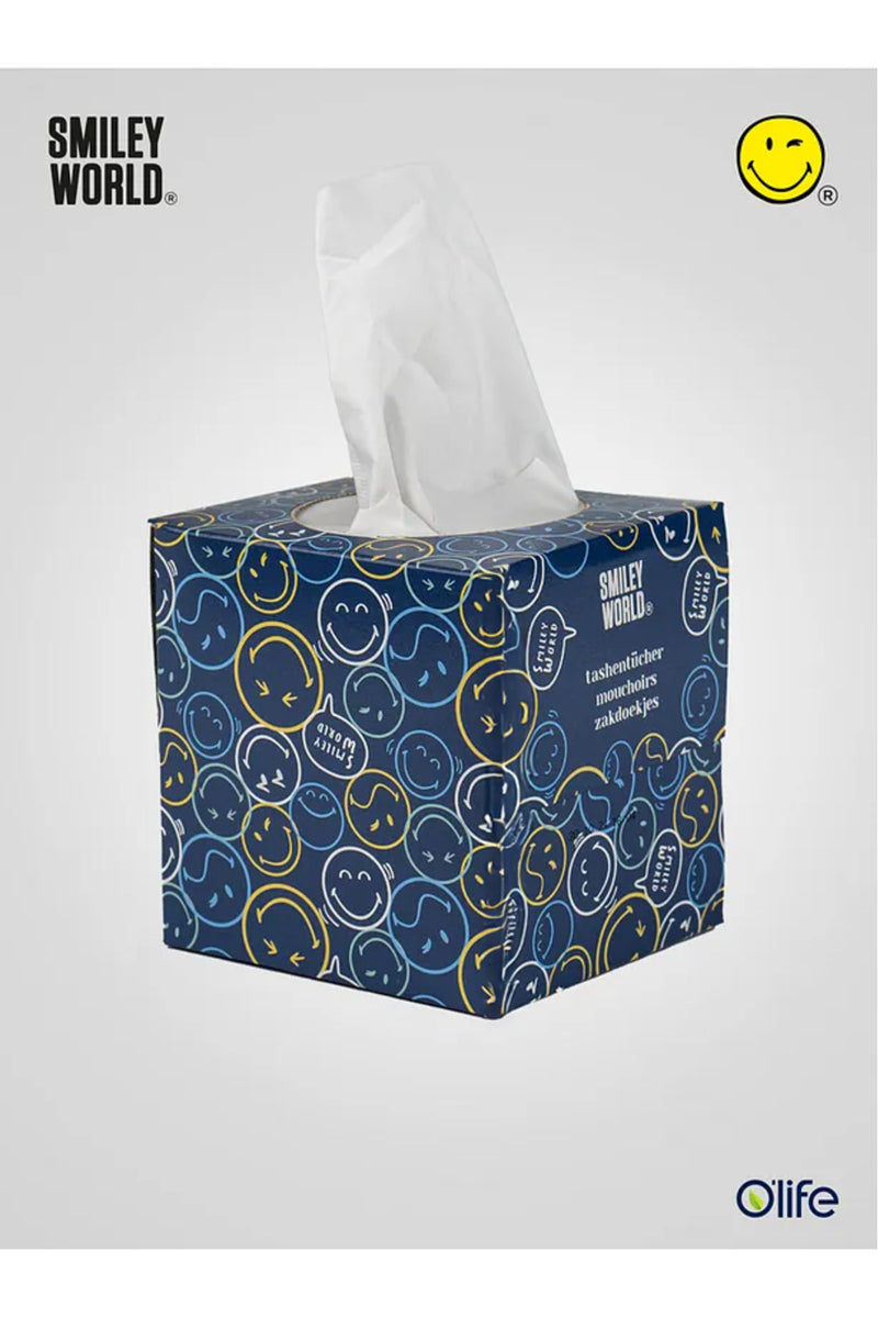 SMILEY WORLD SmileyWorld Küp Kağıt Mendil - Ultra Yumuşak, Estetik Tasarım, 48 Yapraklı Pratik Kullanım