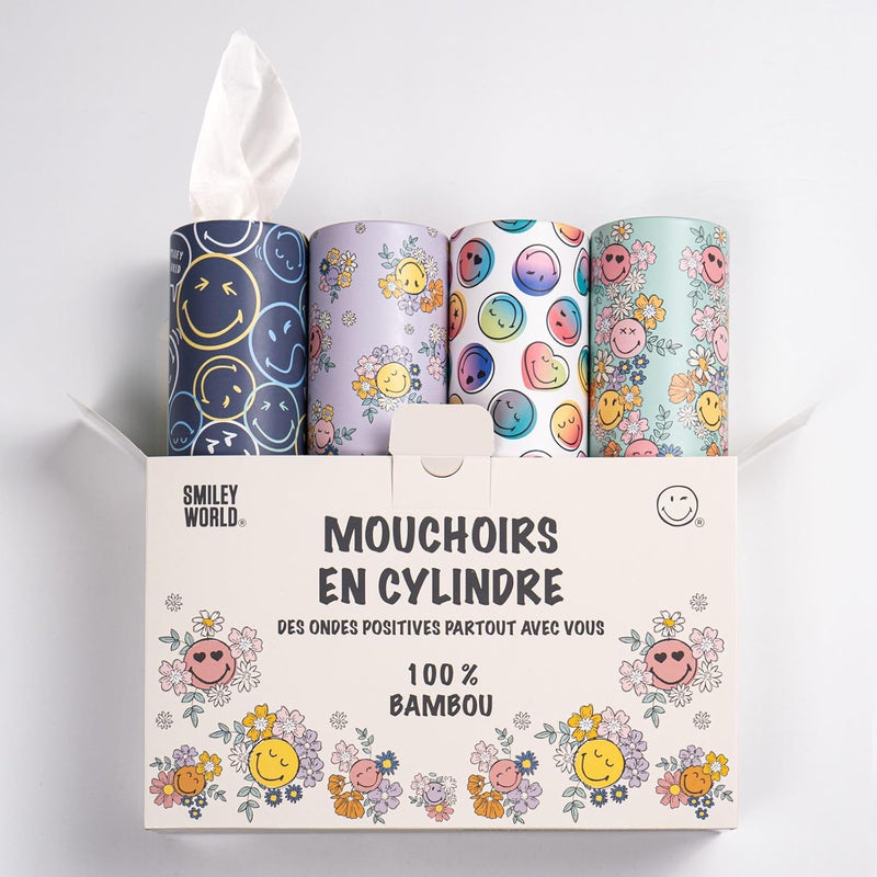 4'lü Silindir Yüz Mendili – Renkli Tasarımlar, 4 Katlı, Bardaklık Uyumu