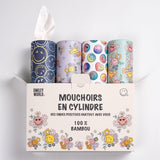 4'lü Silindir Yüz Mendili – Renkli Tasarımlar, 4 Katlı, Bardaklık Uyumu