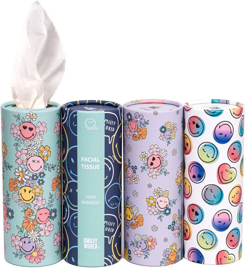 4'lü Silindir Yüz Mendili – Renkli Tasarımlar, 4 Katlı, Bardaklık Uyumu