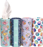 4'lü Silindir Yüz Mendili – Renkli Tasarımlar, 4 Katlı, Bardaklık Uyumu